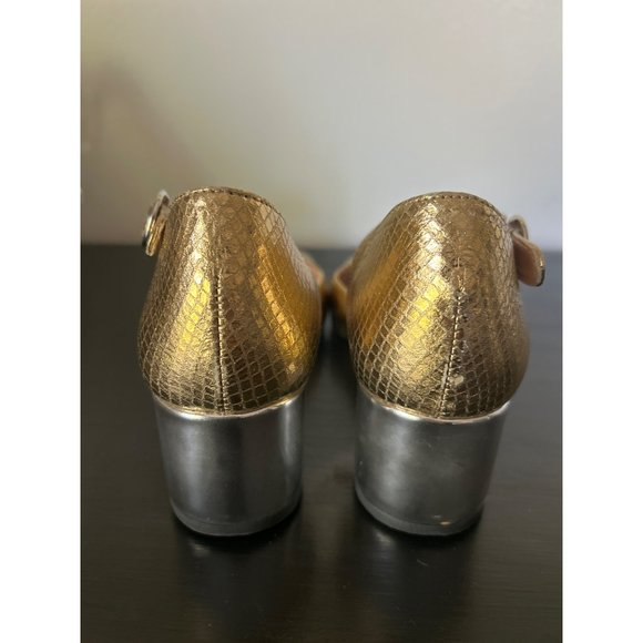 Millie ankle-strap heels in snake-embossed Italian leather Item BM688, Size 5 - Picture 2 of 9